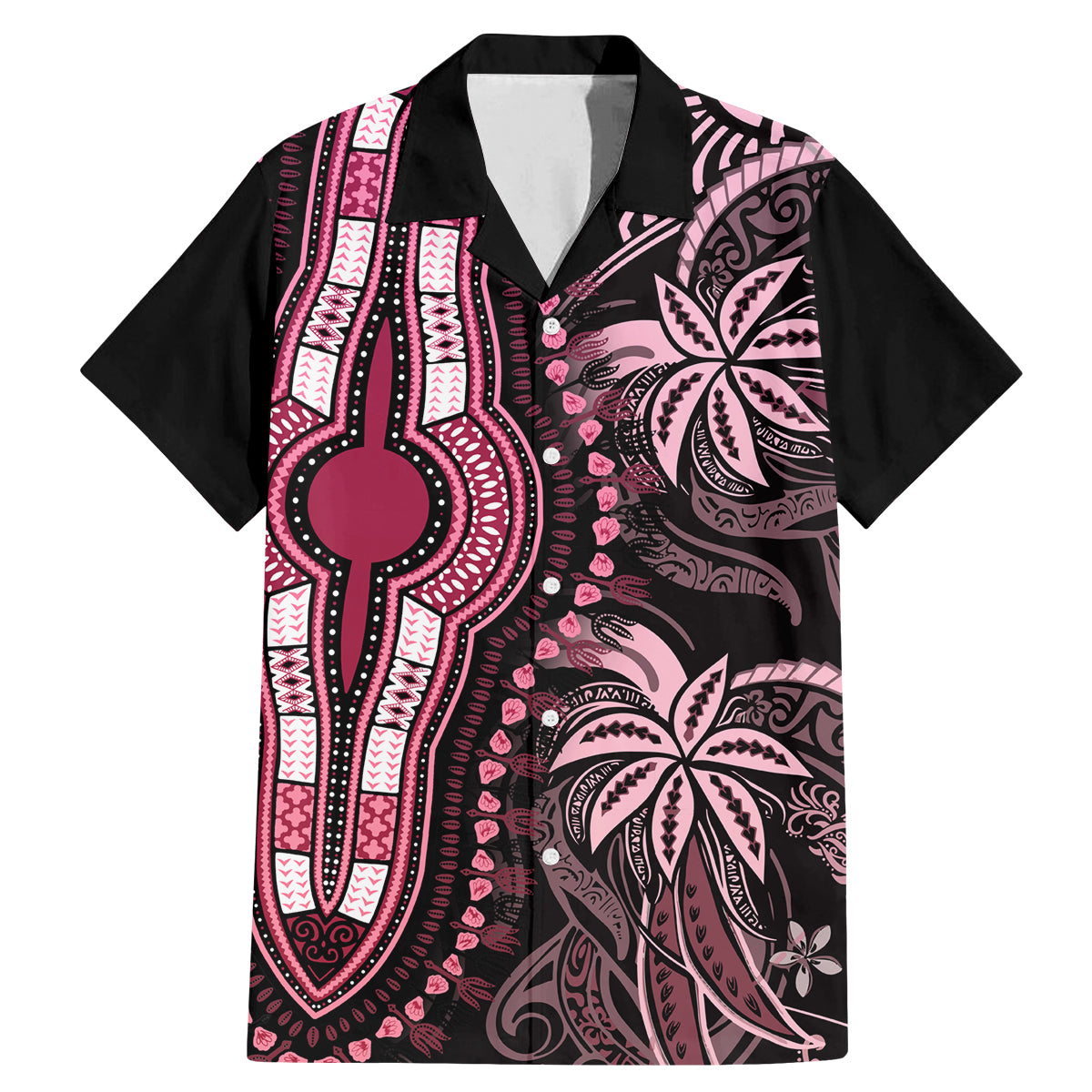 Polynesia Dashiki Family Matching Mermaid Dress and Hawaiian Shirt Polynesia and Africa Traditional Special Together Pink LT9 - Wonder Print Shop