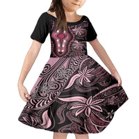 Polynesia Dashiki Family Matching Short Sleeve Bodycon Dress and Hawaiian Shirt Polynesia and Africa Traditional Special Together Pink - Wonder Print Shop