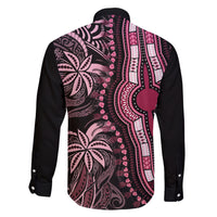 Polynesia Dashiki Family Matching Short Sleeve Bodycon Dress and Hawaiian Shirt Polynesia and Africa Traditional Special Together Pink - Wonder Print Shop