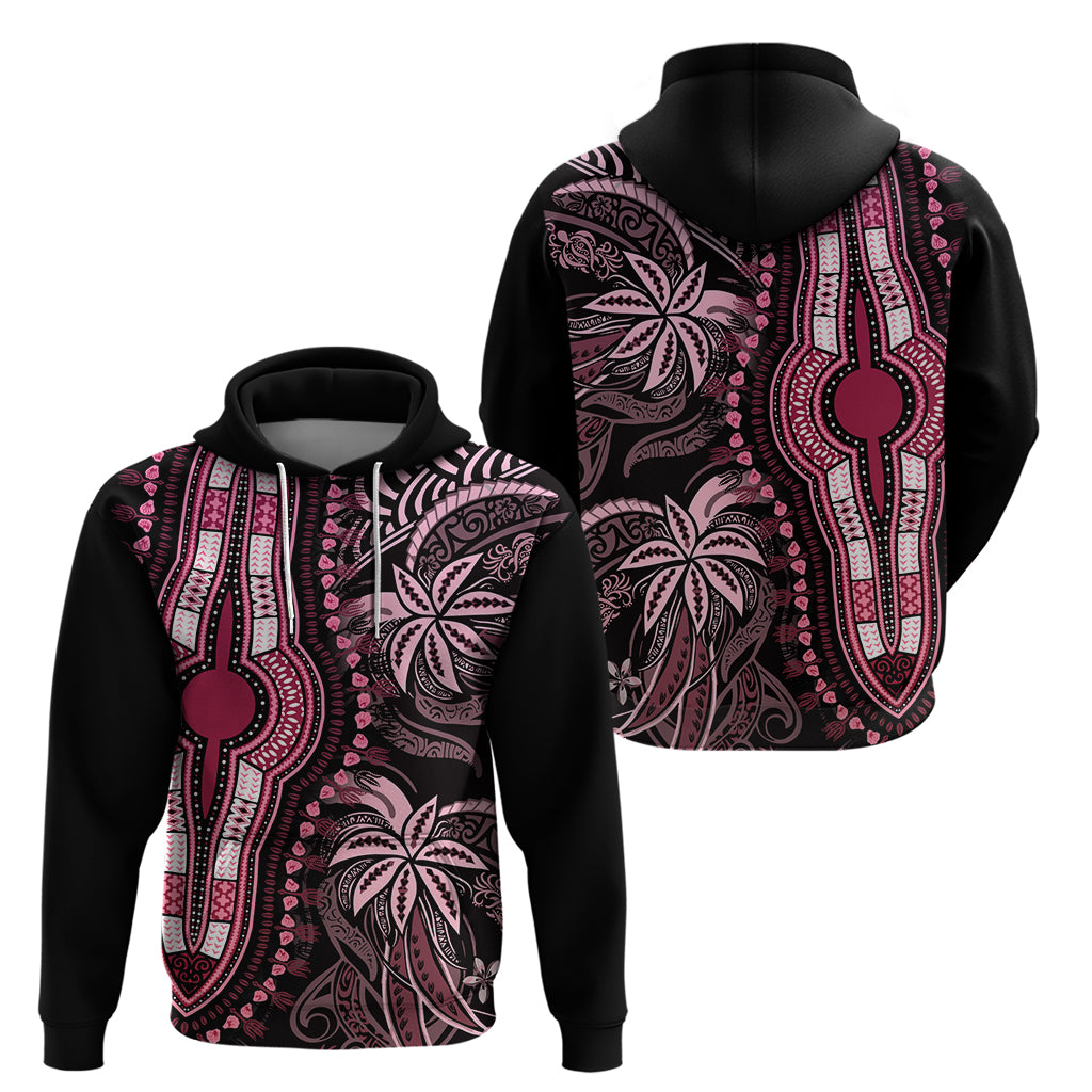 Polynesia Dashiki Hoodie Polynesia and Africa Traditional Special Together Pink - Wonder Print Shop