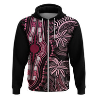 Polynesia Dashiki Hoodie Polynesia and Africa Traditional Special Together Pink - Wonder Print Shop