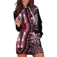 Polynesia Dashiki Hoodie Dress Polynesia and Africa Traditional Special Together Pink - Wonder Print Shop