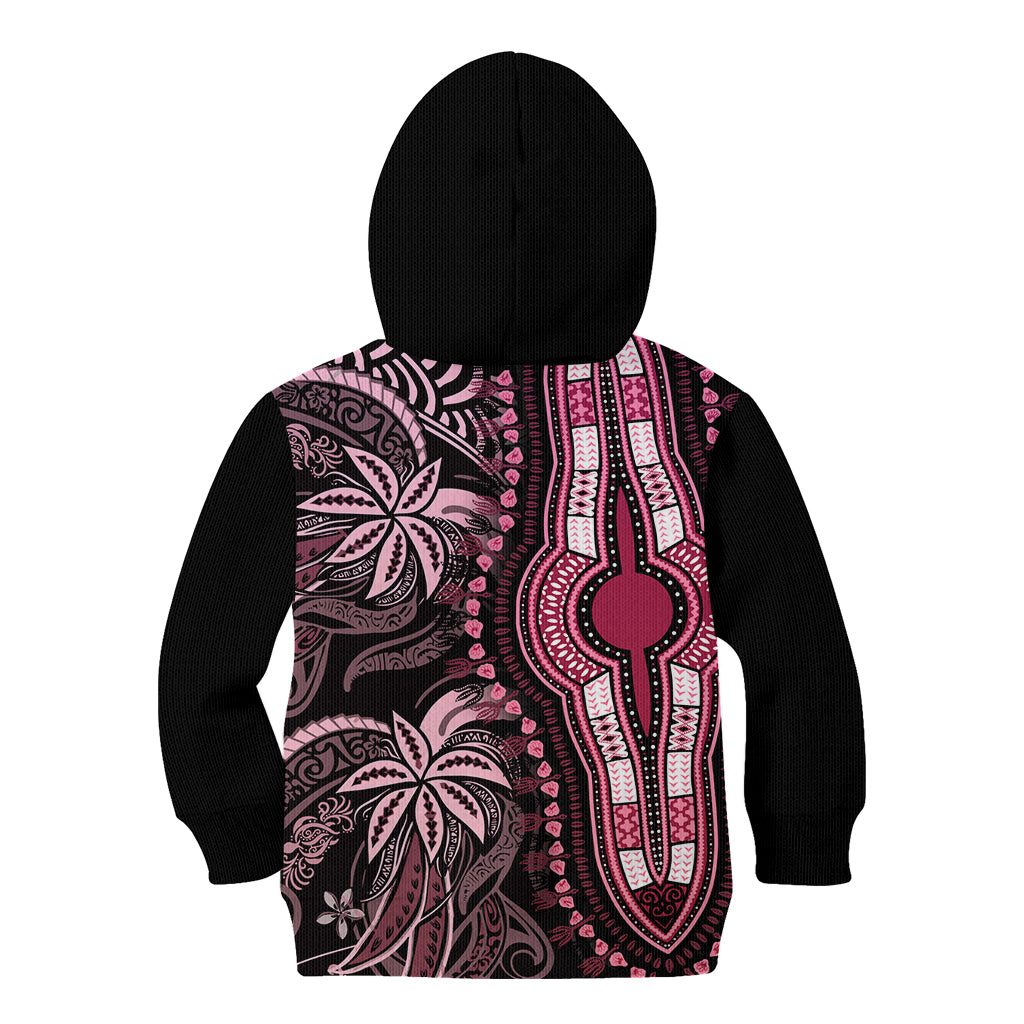 Polynesia Dashiki Kid Hoodie Polynesia and Africa Traditional Special Together Pink - Wonder Print Shop