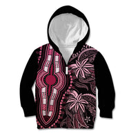 Polynesia Dashiki Kid Hoodie Polynesia and Africa Traditional Special Together Pink - Wonder Print Shop