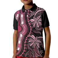 Polynesia Dashiki Kid Polo Shirt Polynesia and Africa Traditional Special Together Pink - Wonder Print Shop