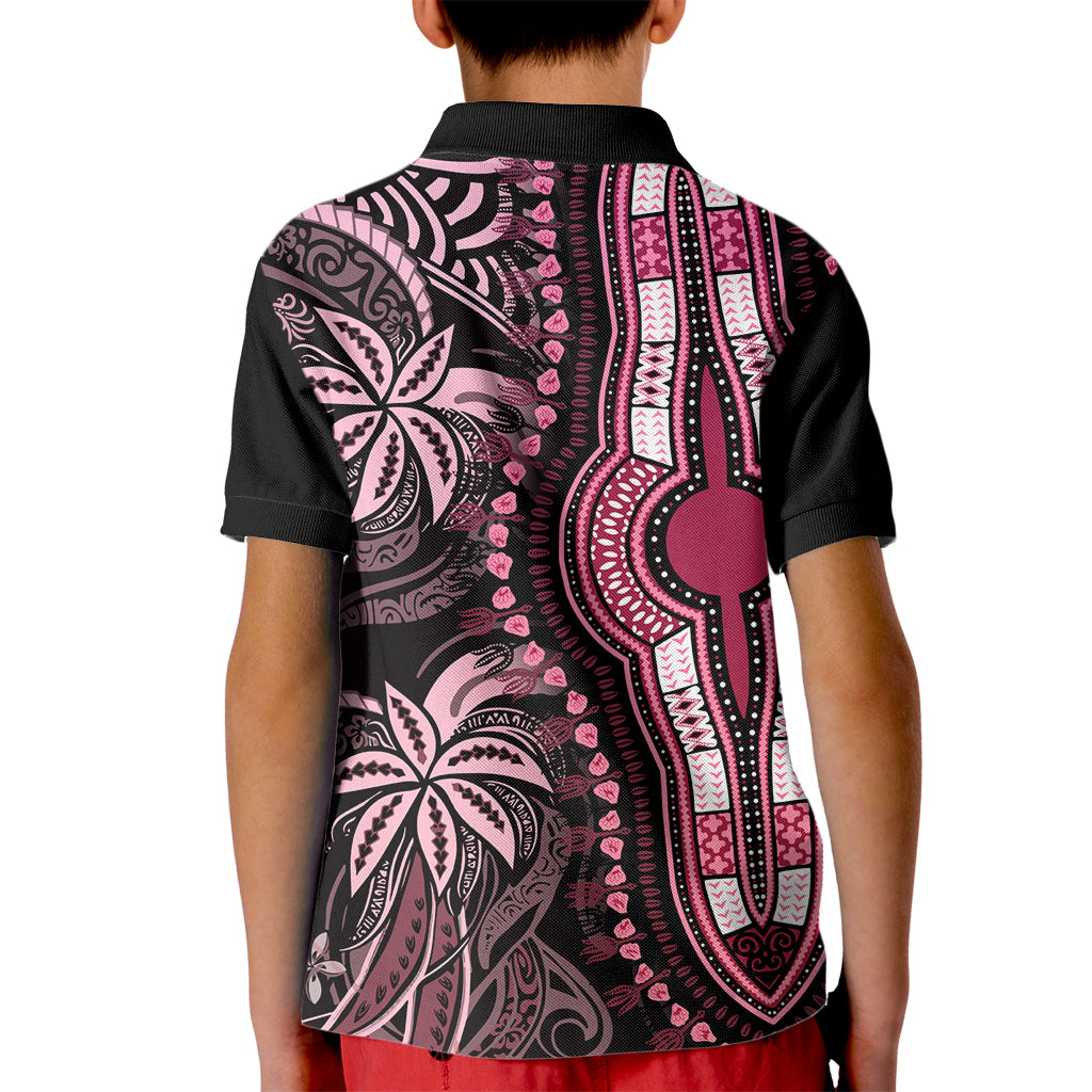 Polynesia Dashiki Kid Polo Shirt Polynesia and Africa Traditional Special Together Pink - Wonder Print Shop