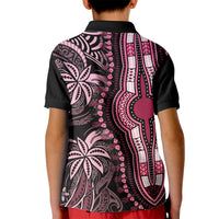 Polynesia Dashiki Kid Polo Shirt Polynesia and Africa Traditional Special Together Pink - Wonder Print Shop