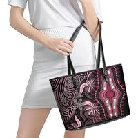Polynesia Dashiki Leather Tote Bag Polynesia and Africa Traditional Special Together Pink - Wonder Print Shop