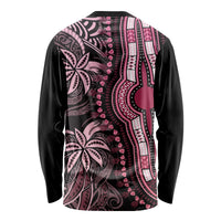 Polynesia Dashiki Long Sleeve Shirt Polynesia and Africa Traditional Special Together Pink - Wonder Print Shop
