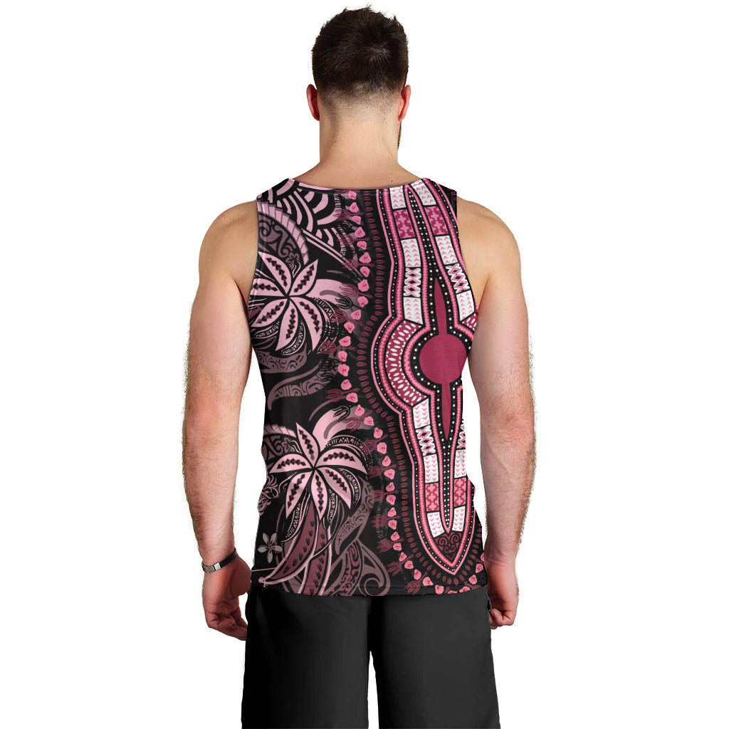 Polynesia Dashiki Men Tank Top Polynesia and Africa Traditional Special Together Pink - Wonder Print Shop