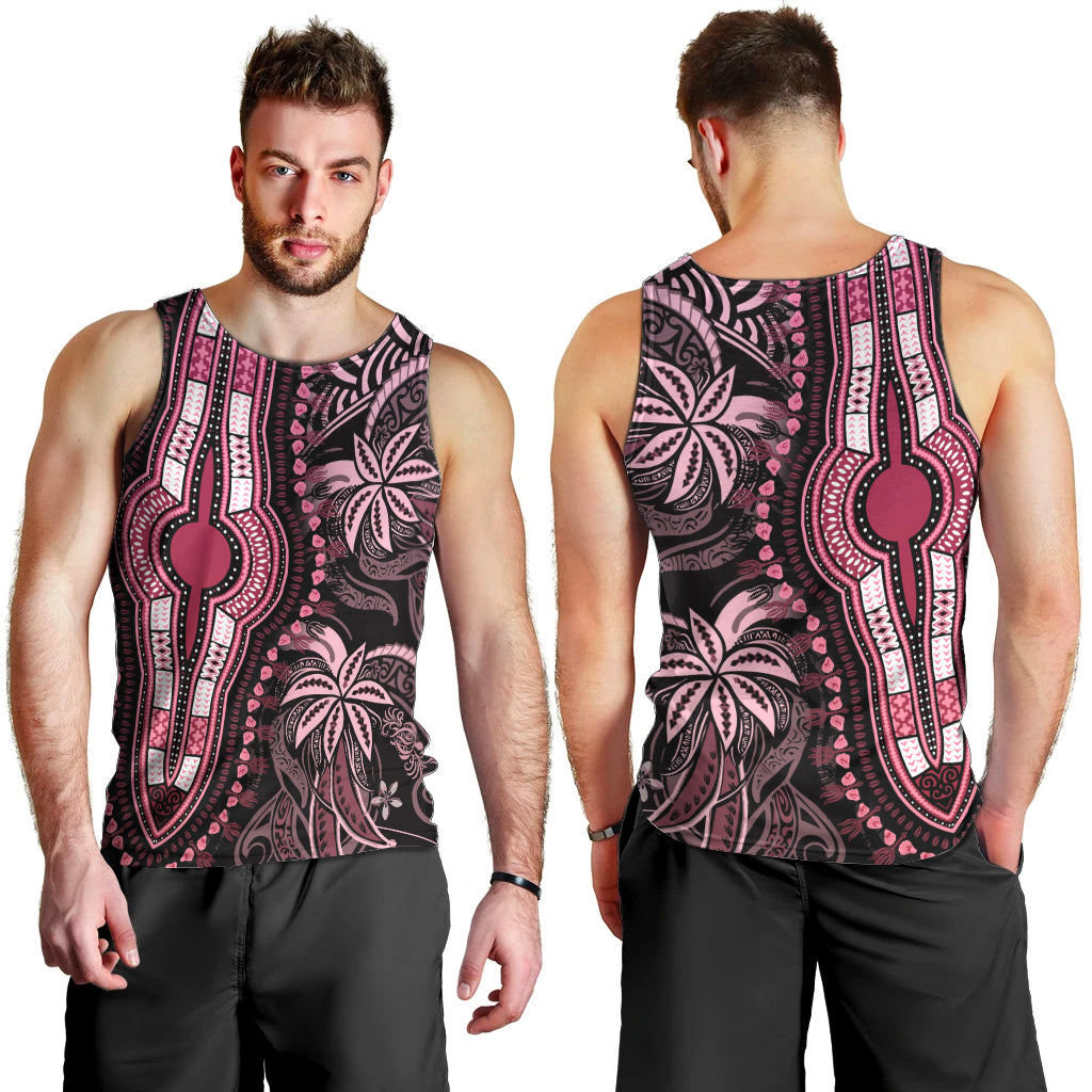 Polynesia Dashiki Men Tank Top Polynesia and Africa Traditional Special Together Pink - Wonder Print Shop