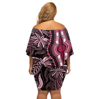 Polynesia Dashiki Off Shoulder Short Dress Polynesia and Africa Traditional Special Together Pink - Wonder Print Shop