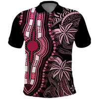 Polynesia Dashiki Polo Shirt Polynesia and Africa Traditional Special Together Pink - Wonder Print Shop