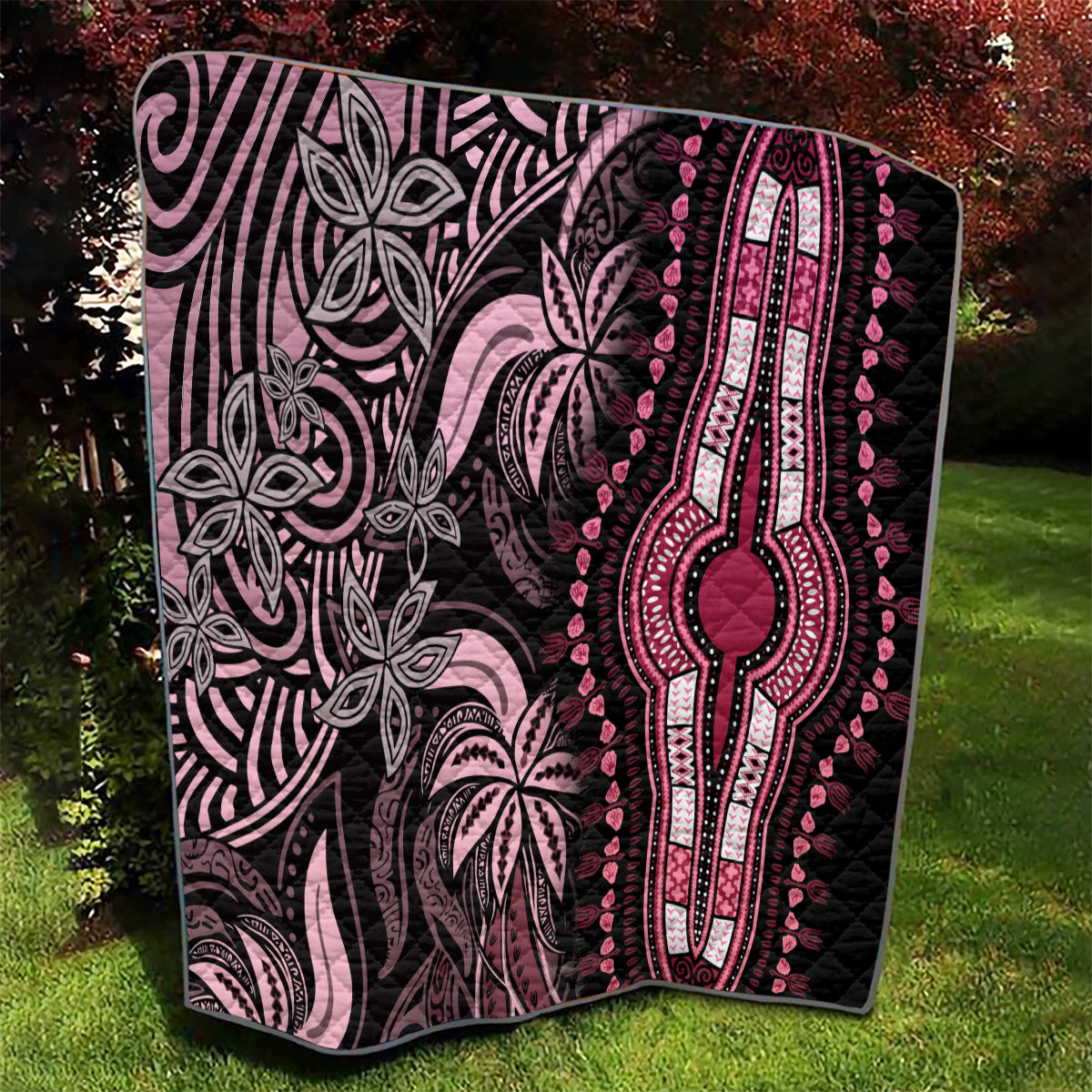 Polynesia Dashiki Quilt Polynesia and Africa Traditional Special Together Pink - Wonder Print Shop