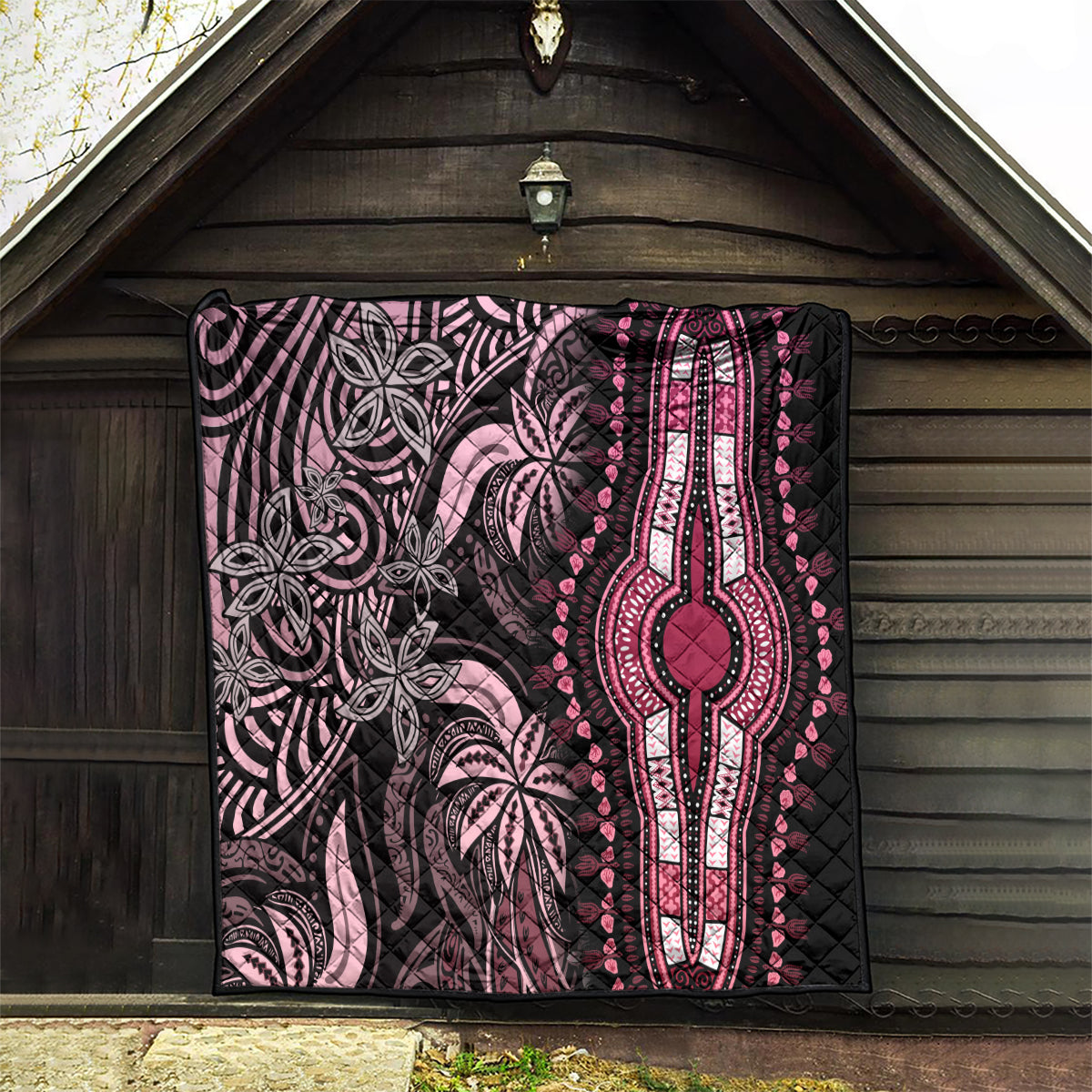 Polynesia Dashiki Quilt Polynesia and Africa Traditional Special Together Pink - Wonder Print Shop