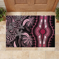 Polynesia Dashiki Rubber Doormat Polynesia and Africa Traditional Special Together Pink - Wonder Print Shop