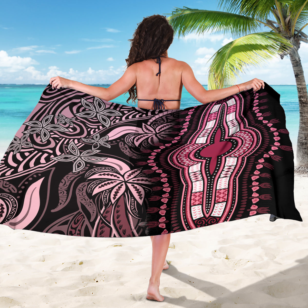 Polynesia Dashiki Sarong Polynesia and Africa Traditional Special Together Pink - Wonder Print Shop