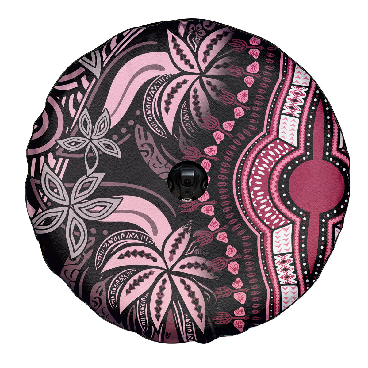 Polynesia Dashiki Spare Tire Cover Polynesia and Africa Traditional Special Together Pink - Wonder Print Shop