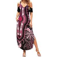 Polynesia Dashiki Summer Maxi Dress Polynesia and Africa Traditional Special Together Pink - Wonder Print Shop