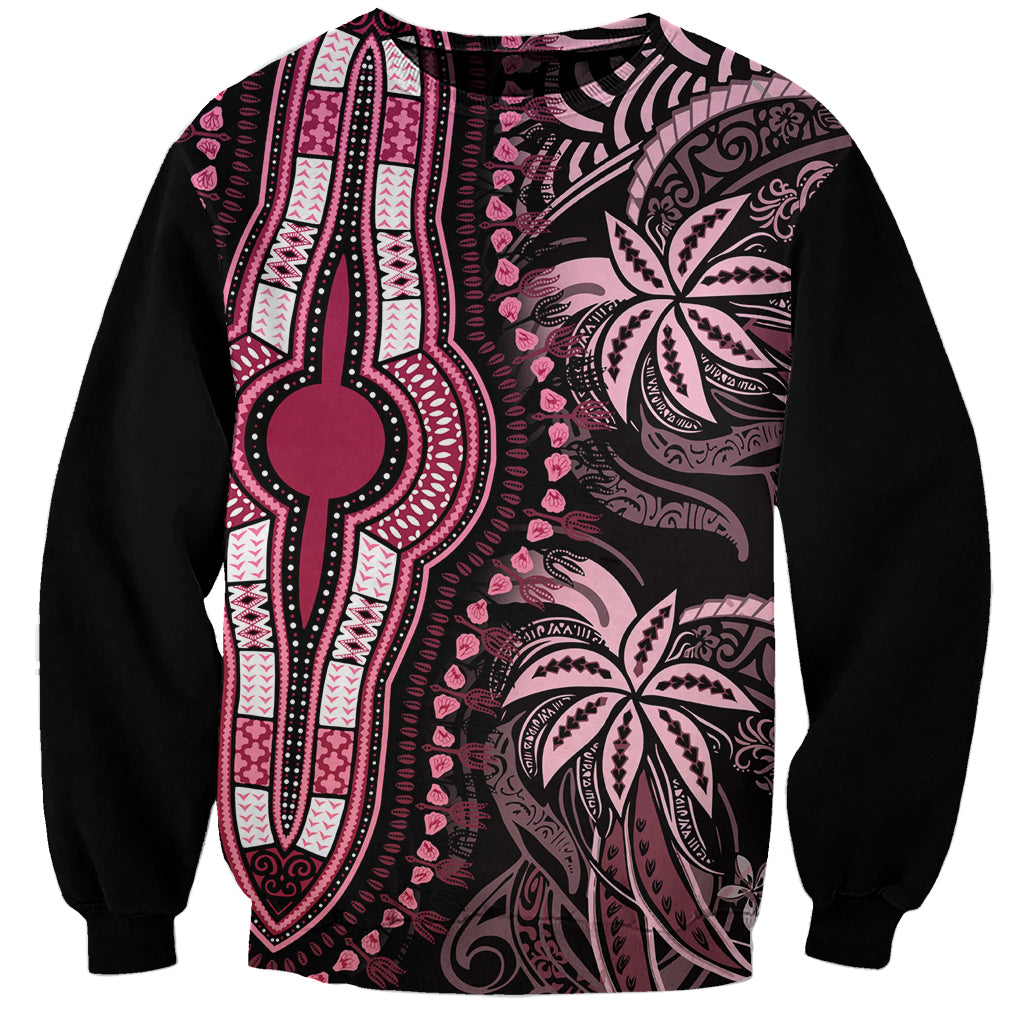 Polynesia Dashiki Sweatshirt Polynesia and Africa Traditional Special Together Pink - Wonder Print Shop