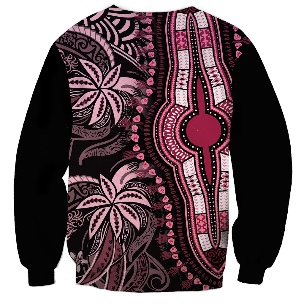 Polynesia Dashiki Sweatshirt Polynesia and Africa Traditional Special Together Pink - Wonder Print Shop