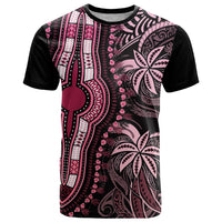 Polynesia Dashiki T Shirt Polynesia and Africa Traditional Special Together Pink - Wonder Print Shop