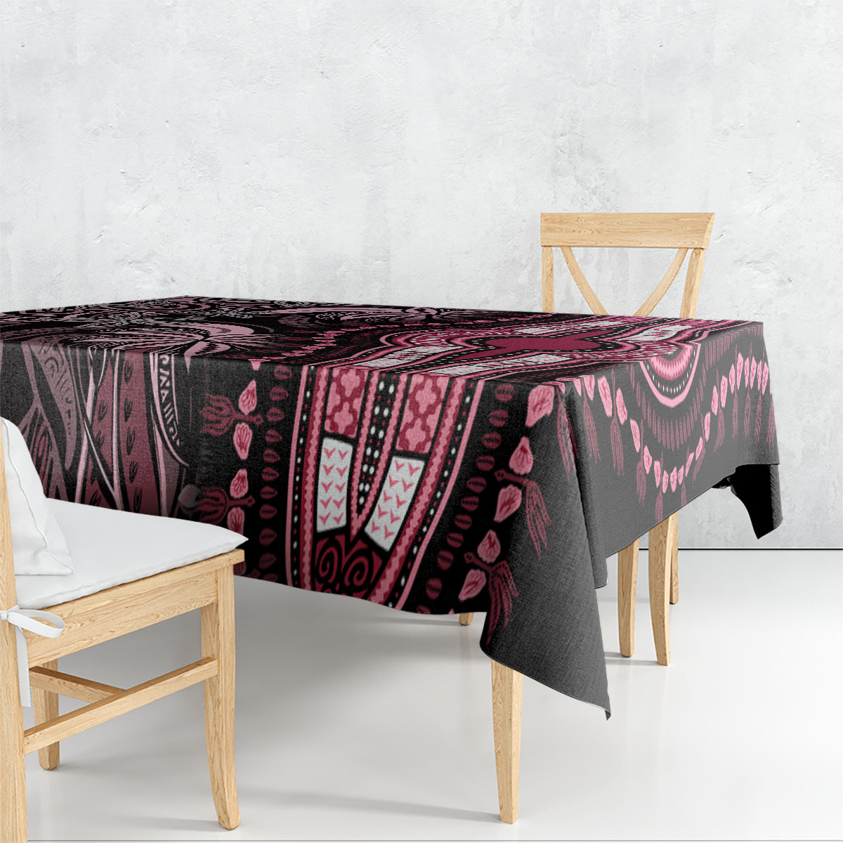 Polynesia Dashiki Tablecloth Polynesia and Africa Traditional Special Together Pink - Wonder Print Shop