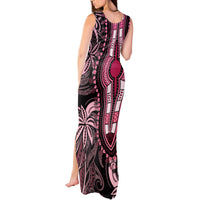 Polynesia Dashiki Tank Maxi Dress Polynesia and Africa Traditional Special Together Pink - Wonder Print Shop