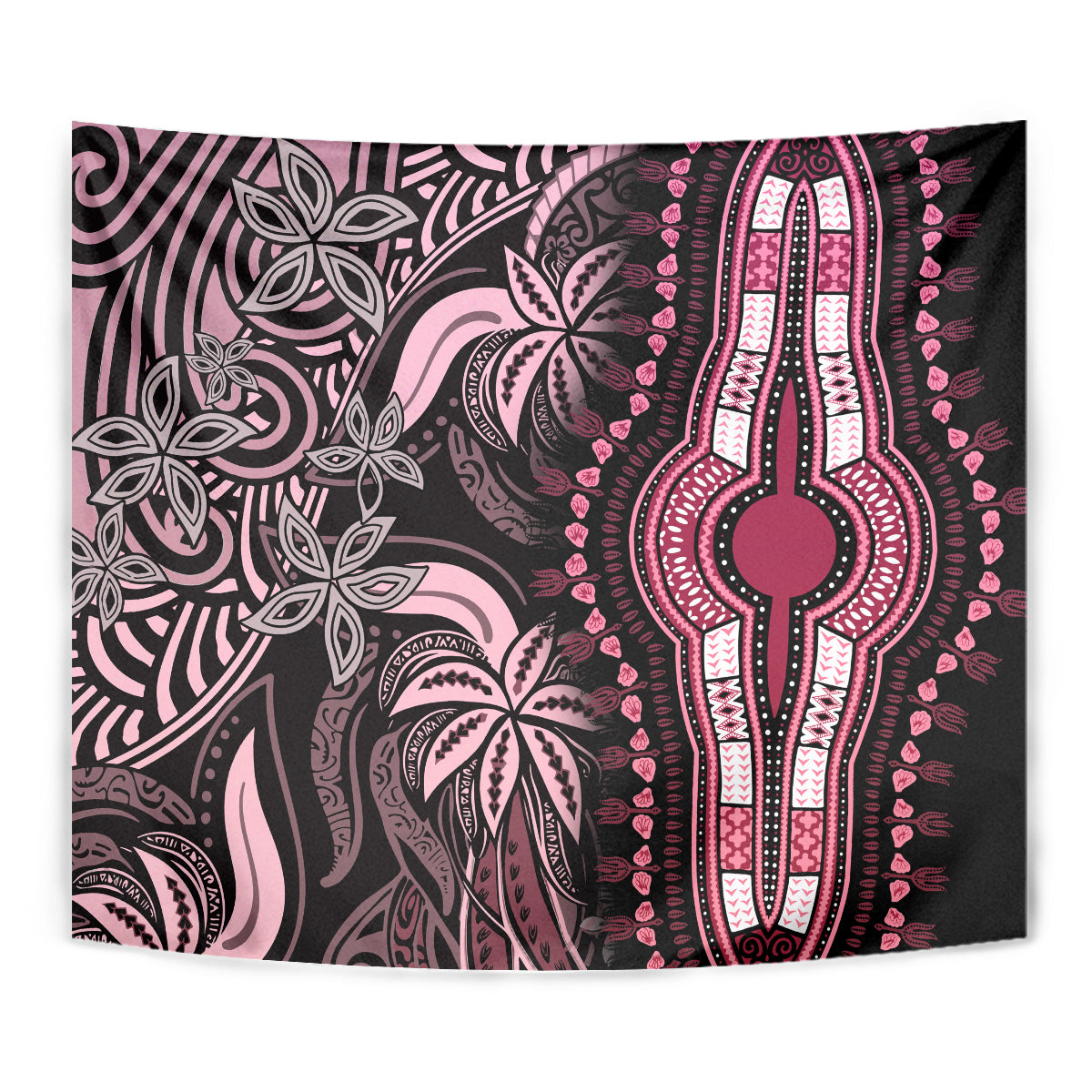 Polynesia Dashiki Tapestry Polynesia and Africa Traditional Special Together Pink - Wonder Print Shop
