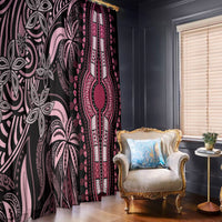 Polynesia Dashiki Window Curtain Polynesia and Africa Traditional Special Together Pink - Wonder Print Shop
