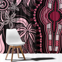 Polynesia Dashiki Window Curtain Polynesia and Africa Traditional Special Together Pink - Wonder Print Shop
