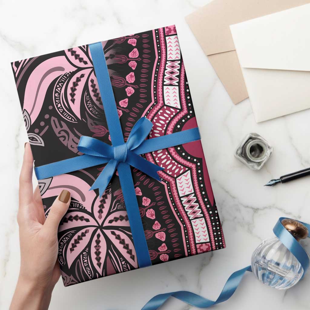 Polynesia Mixed African Dashiki Wrapping Paper Afro-pacific Culture - Pink - Wonder Print Shop