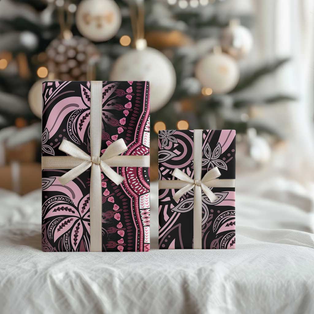 Polynesia Mixed African Dashiki Wrapping Paper Afro-pacific Culture - Pink - Wonder Print Shop