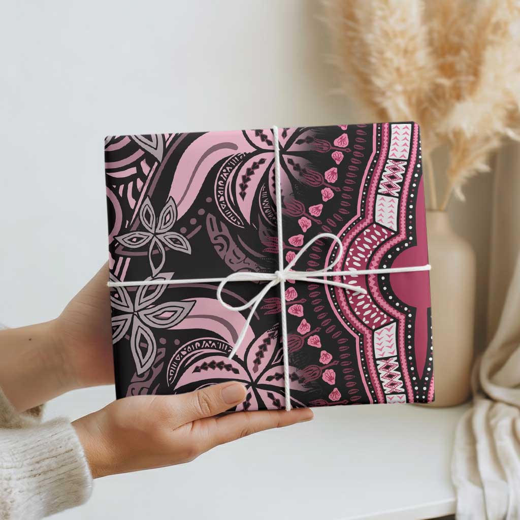 Polynesia Mixed African Dashiki Wrapping Paper Afro-pacific Culture - Pink - Wonder Print Shop