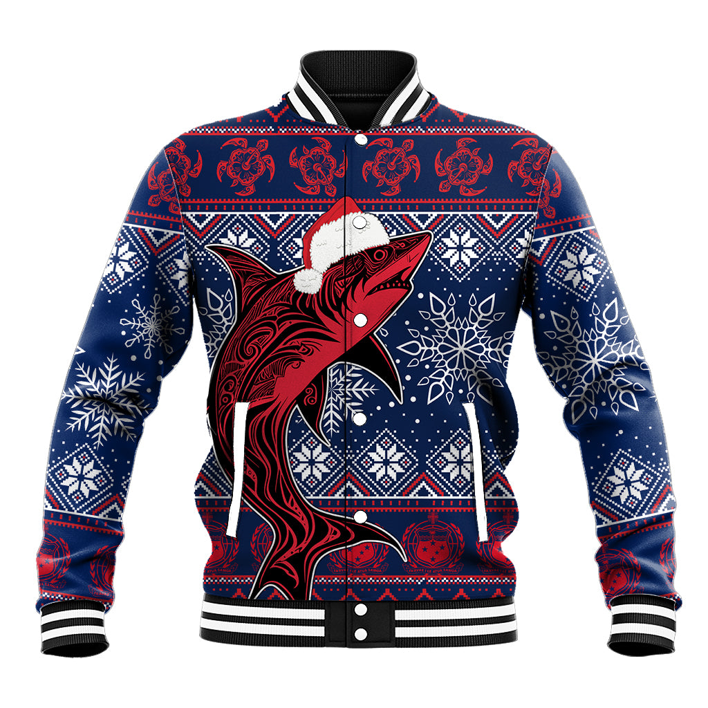 Samoa Manuia Le Kirisimasi Baseball Jacket Samoan Fishing Tribal Pattern Christmas Vibe LT9 - Wonder Print Shop