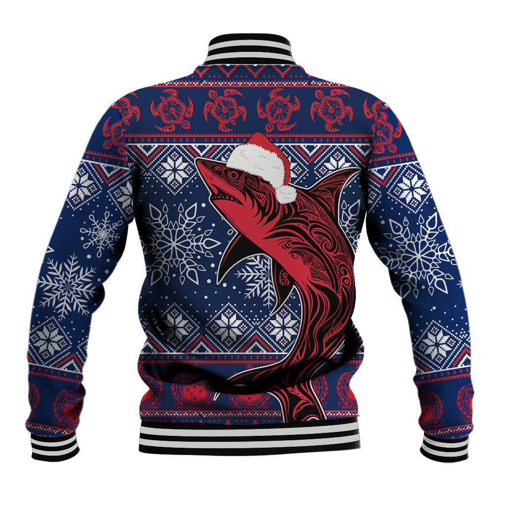 Samoa Manuia Le Kirisimasi Baseball Jacket Samoan Fishing Tribal Pattern Christmas Vibe LT9 - Wonder Print Shop