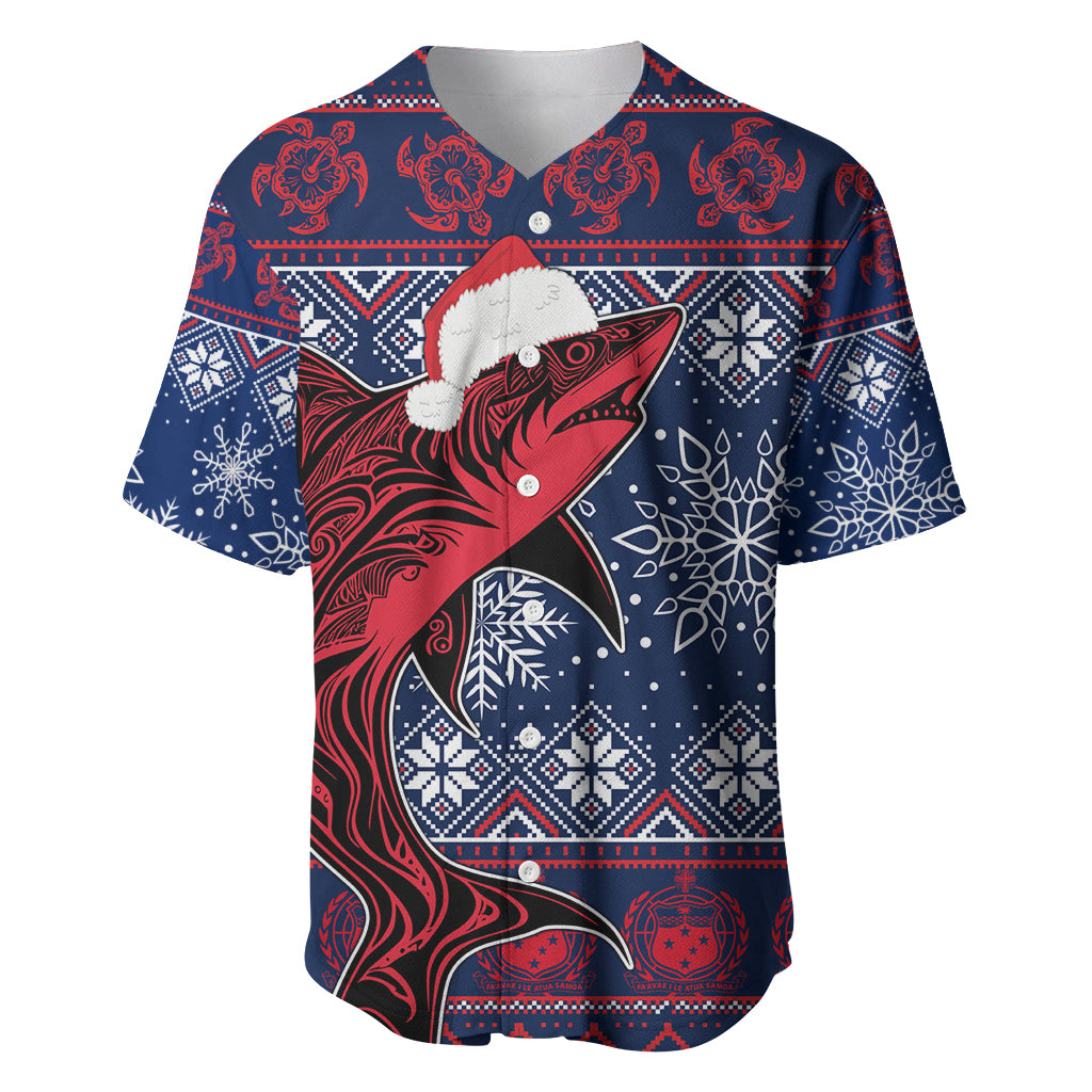 Samoa Manuia Le Kirisimasi Baseball Jersey Samoan Fishing Tribal Pattern Christmas Vibe LT9 - Wonder Print Shop