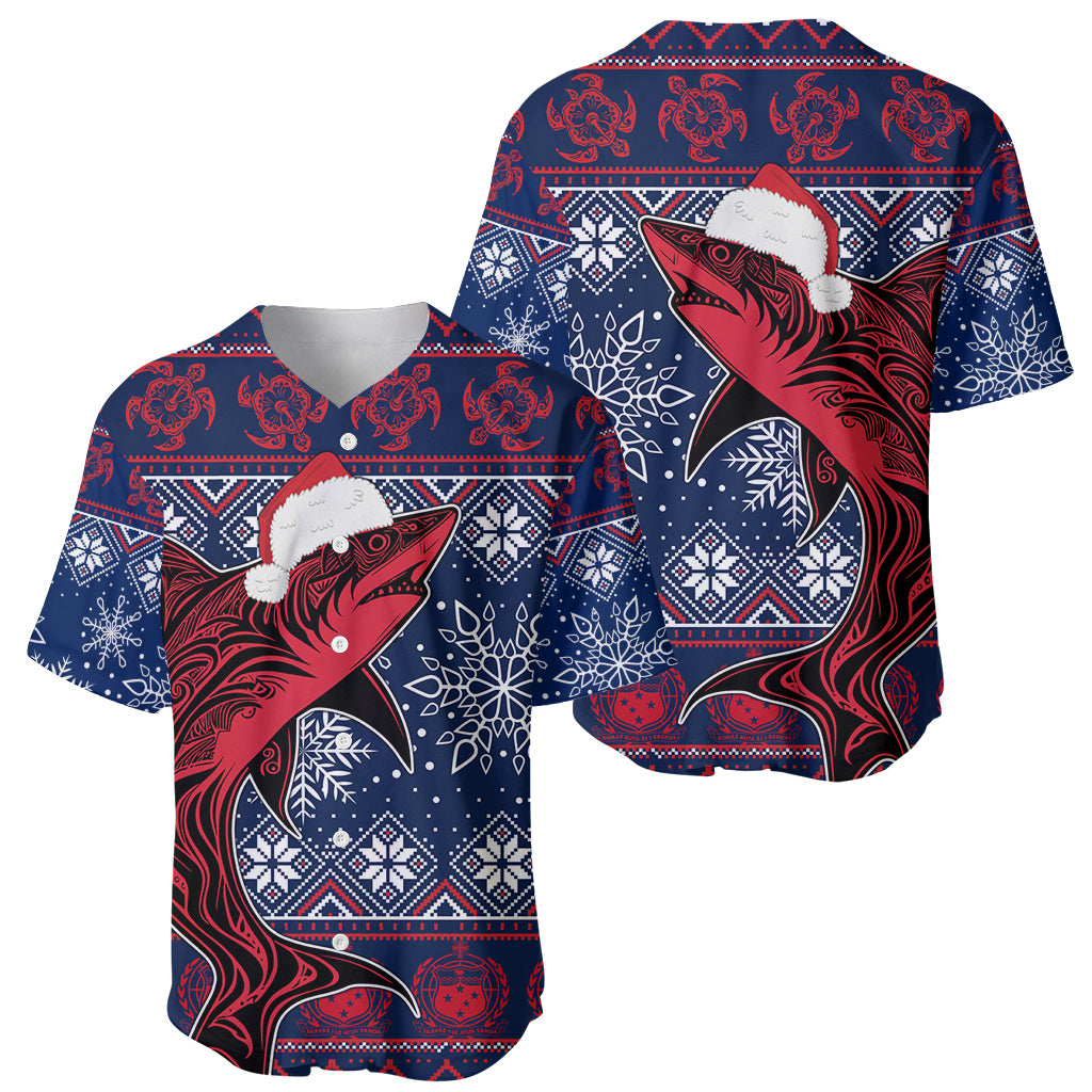 Samoa Manuia Le Kirisimasi Baseball Jersey Samoan Fishing Tribal Pattern Christmas Vibe LT9 - Wonder Print Shop