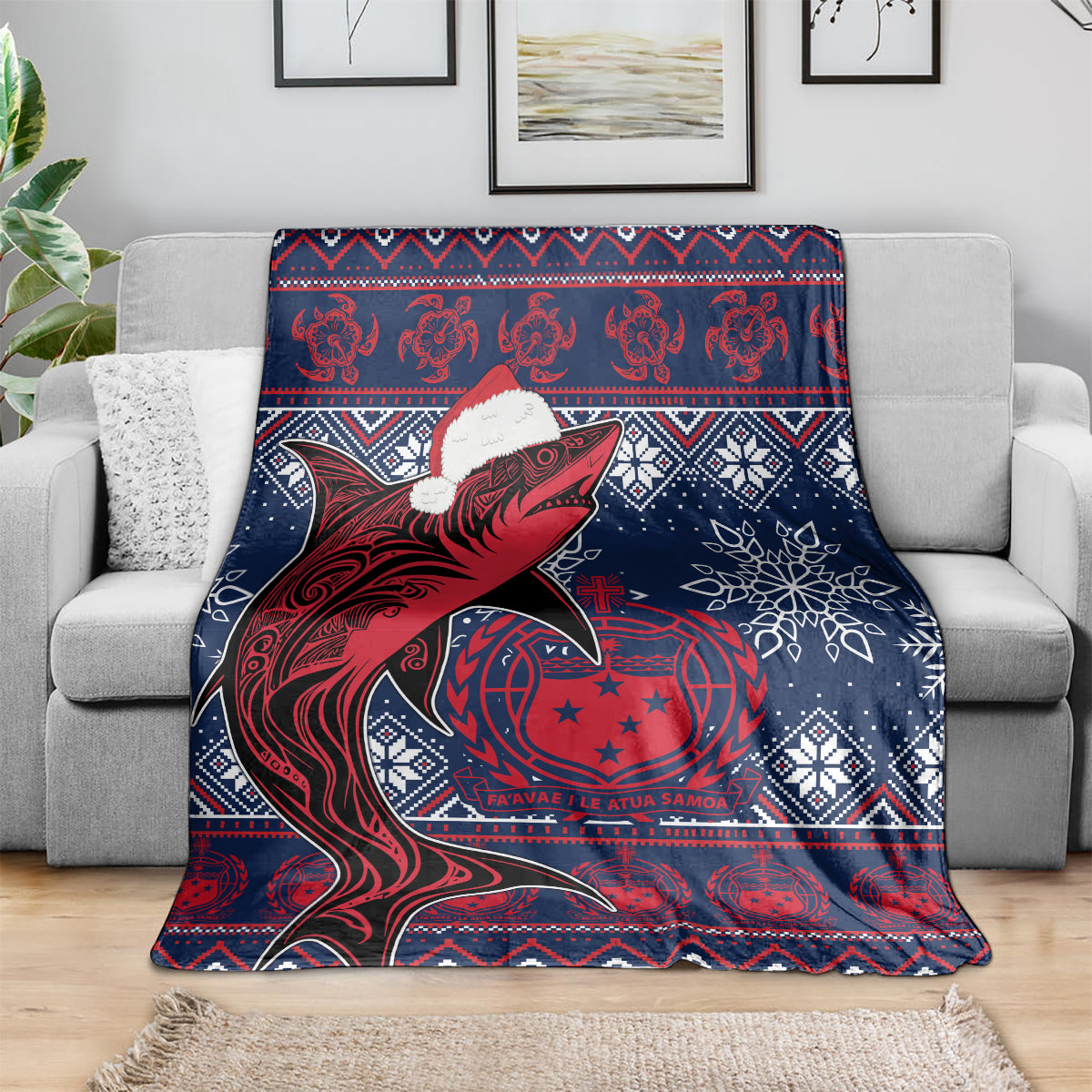 samoa-manuia-le-kirisimasi-blanket-samoan-fishing-tribal-pattern-christmas-vibe