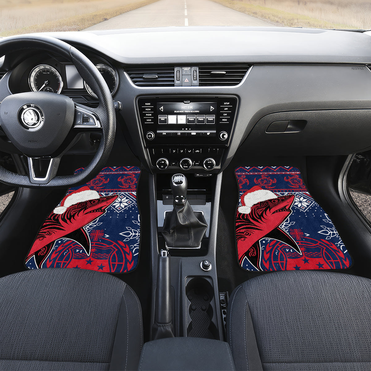 Samoa Manuia Le Kirisimasi Car Mats Samoan Fishing Tribal Pattern Christmas Vibe LT9 - Wonder Print Shop