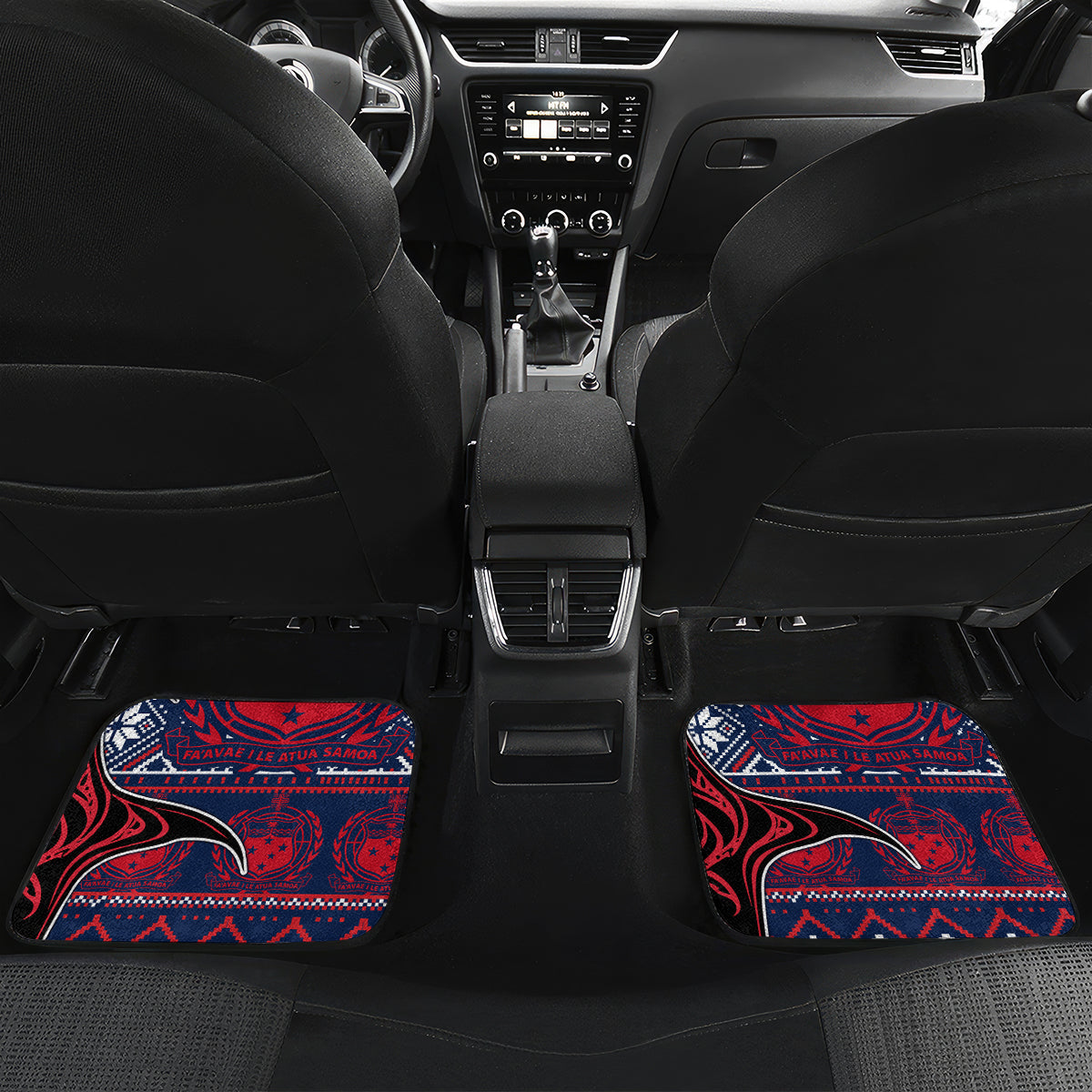 Samoa Manuia Le Kirisimasi Car Mats Samoan Fishing Tribal Pattern Christmas Vibe LT9 - Wonder Print Shop