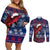 Samoa Manuia Le Kirisimasi Couples Matching Off Shoulder Short Dress and Long Sleeve Button Shirts Samoan Fishing Tribal Pattern Christmas Vibe LT9 - Wonder Print Shop