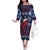 Samoa Manuia Le Kirisimasi Family Matching Off Shoulder Long Sleeve Dress and Hawaiian Shirt Samoan Fishing Tribal Pattern Christmas Vibe - Wonder Print Shop