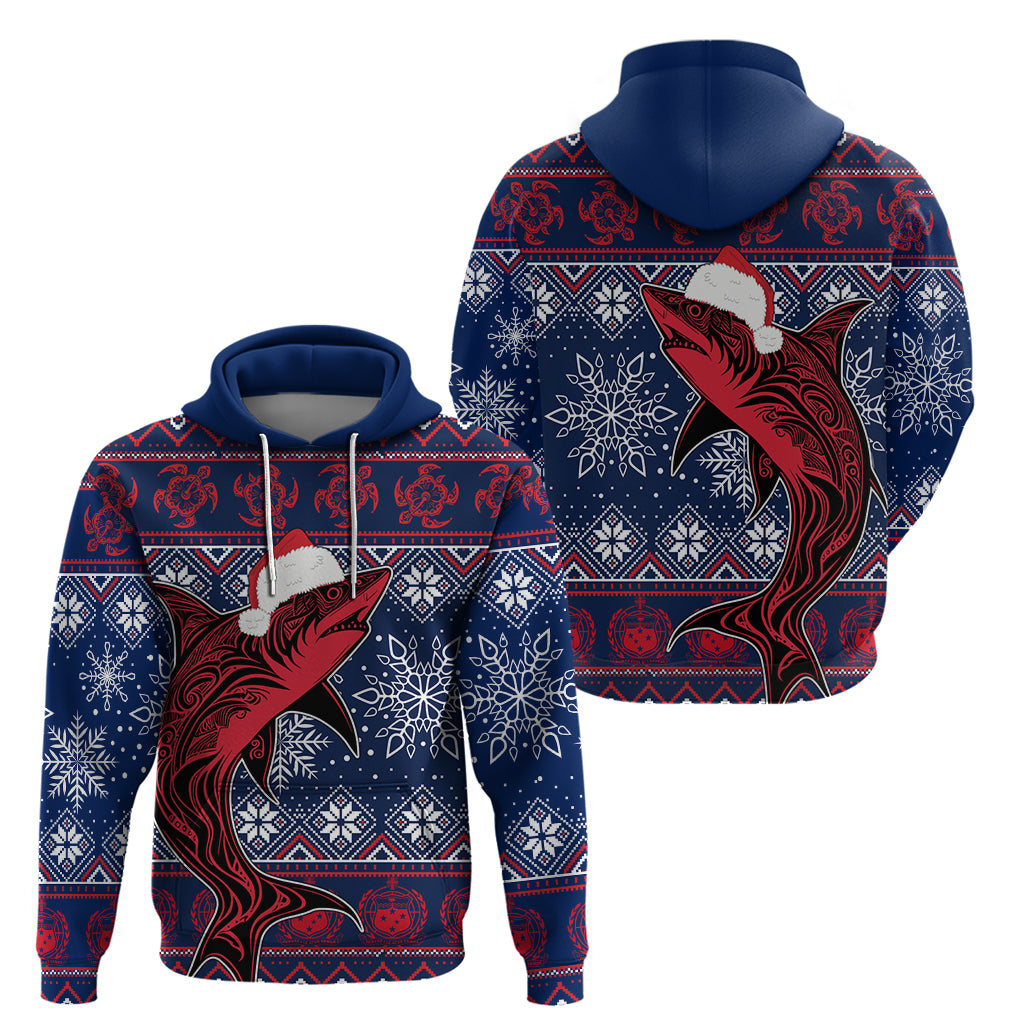 Samoa Manuia Le Kirisimasi Hoodie Samoan Fishing Tribal Pattern Christmas Vibe - Wonder Print Shop