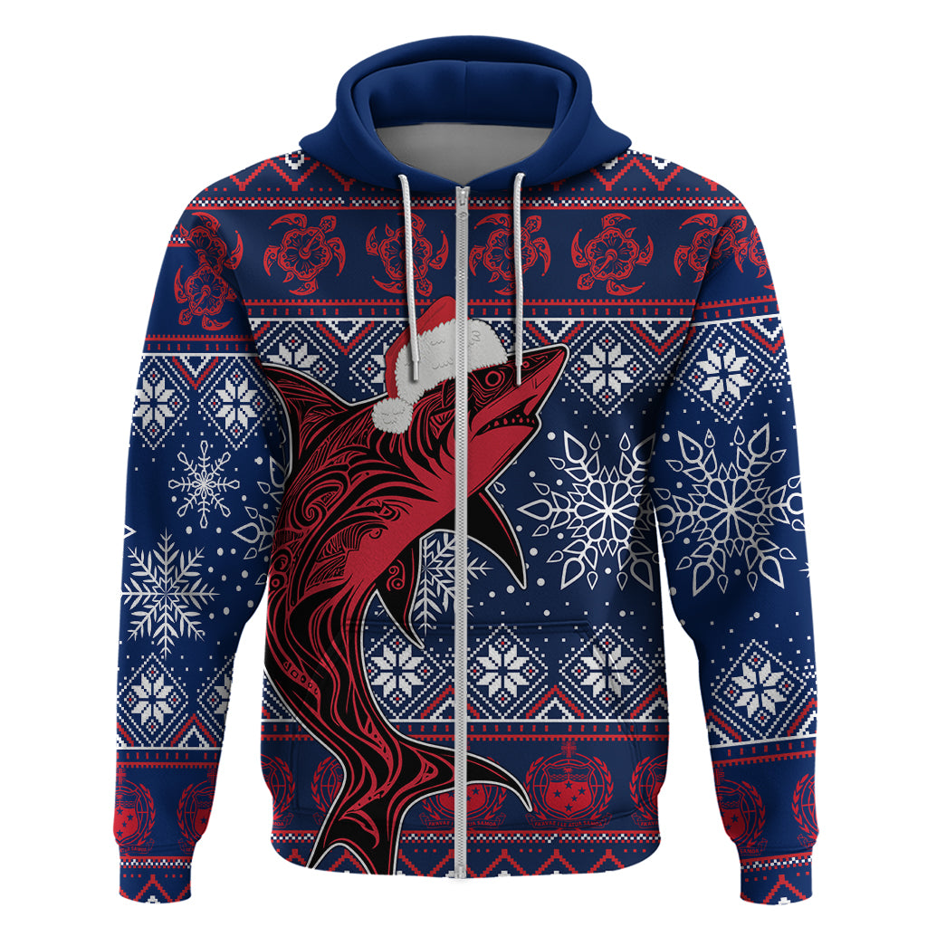 Samoa Manuia Le Kirisimasi Hoodie Samoan Fishing Tribal Pattern Christmas Vibe - Wonder Print Shop