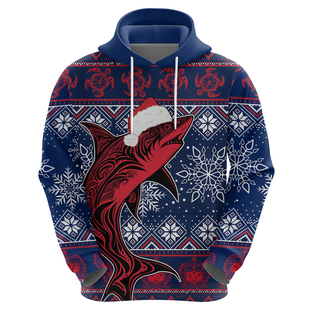 Samoa Manuia Le Kirisimasi Hoodie Samoan Fishing Tribal Pattern Christmas Vibe - Wonder Print Shop