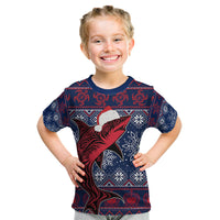 Samoa Manuia Le Kirisimasi Kid T Shirt Samoan Fishing Tribal Pattern Christmas Vibe - Wonder Print Shop
