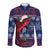 Samoa Manuia Le Kirisimasi Long Sleeve Button Shirt Samoan Fishing Tribal Pattern Christmas Vibe - Wonder Print Shop