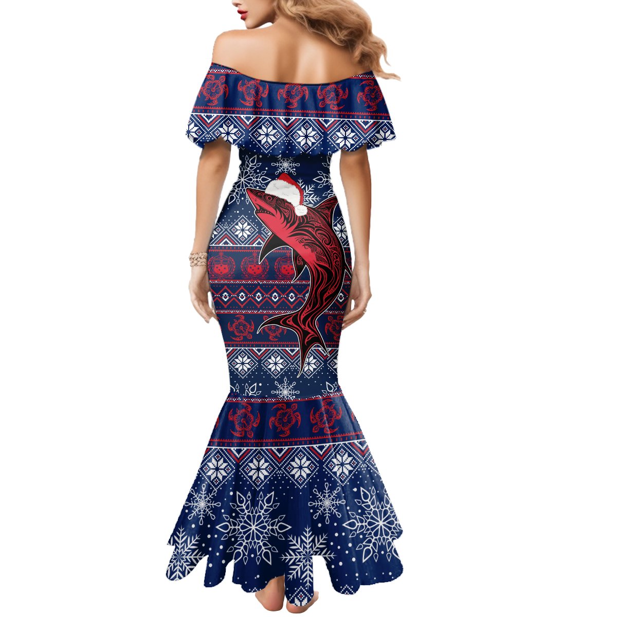 Samoa Manuia Le Kirisimasi Mermaid Dress Samoan Fishing Tribal Pattern Christmas Vibe - Wonder Print Shop