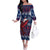 Samoa Manuia Le Kirisimasi Off The Shoulder Long Sleeve Dress Samoan Fishing Tribal Pattern Christmas Vibe - Wonder Print Shop